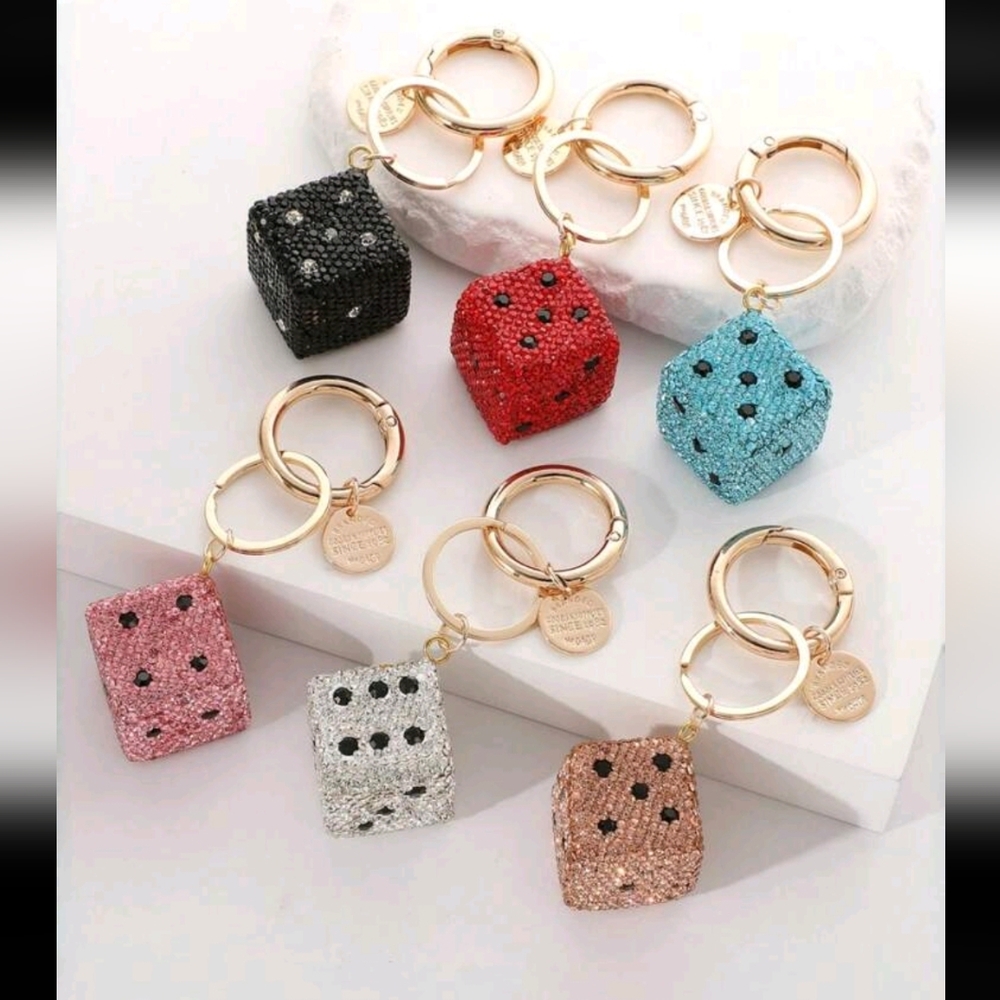 Large Dice Bag Charm/ Keychain New, Color Opts, Price For 1 Charm - Picture 10 of 11